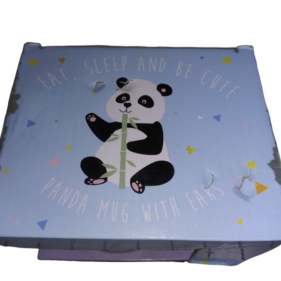 Panda Mug with Ears Eat Sleep and Be Cute Heart Nose Panda Coffee Tea Mug - Picture 13 of 14